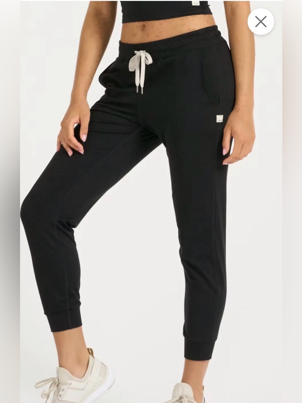 Vuori Black Performance Joggers with Natural Drawstring